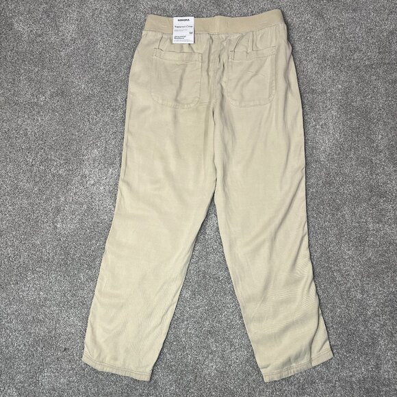 Sonoma Pants Womens Medium Tapered Crop Comfort Waistband Momcore Lounge Wear - Picture 2 of 8